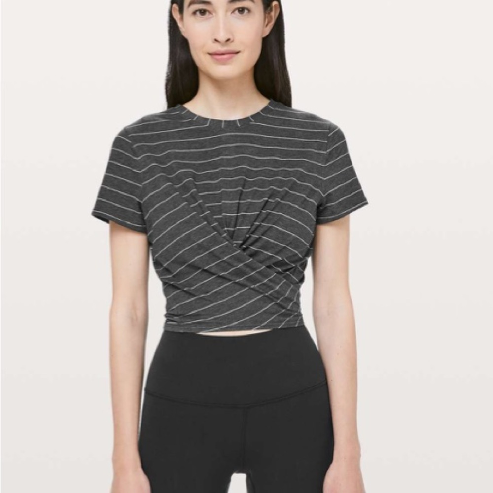 Lululemon Time To Restore Short Sleeve Striped Top 6